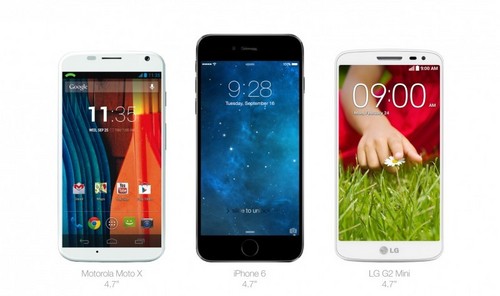 iPhone 6对比Moto X和LG G2