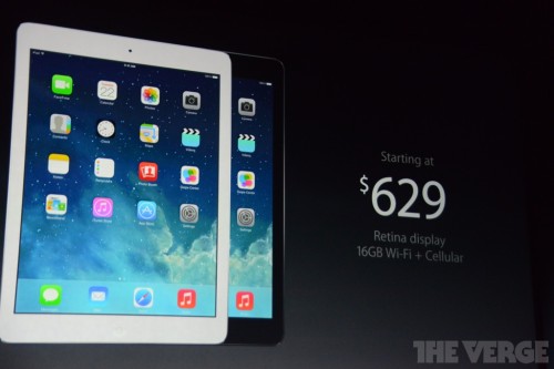 16GB/Cellular版iPad Air售价629美元