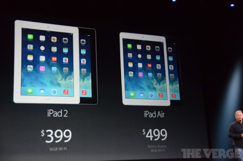 16GB/WIFI版iPad Air售价499美元