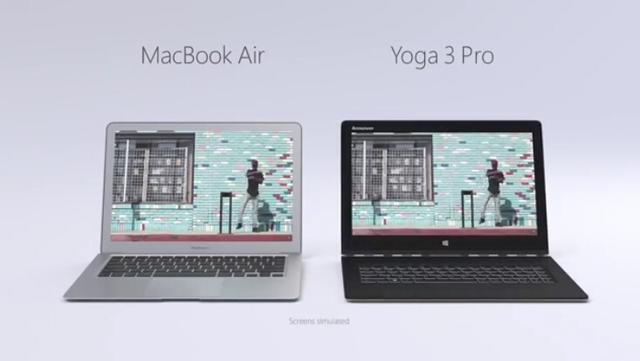 微软借联想Yoga讽刺苹果：你能变形+触控吗？