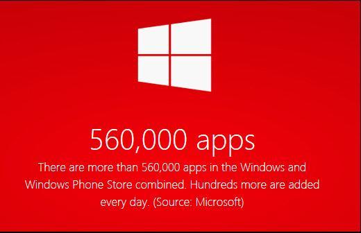 微软旗下两款应用商店应用数量达到56万款
